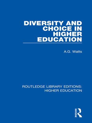 cover image of Diversity and Choice in Higher Education